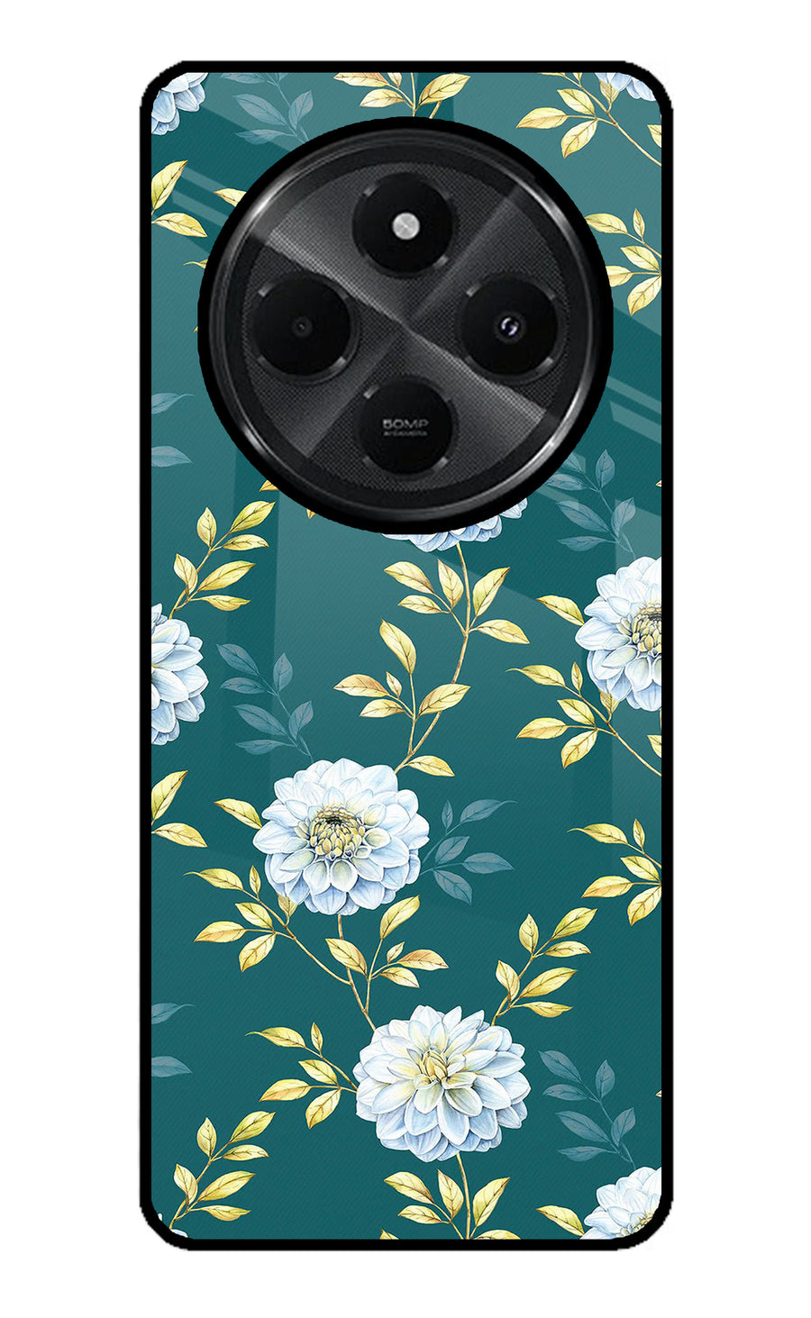 Flowers Redmi A4 5G Back Cover, Glass case