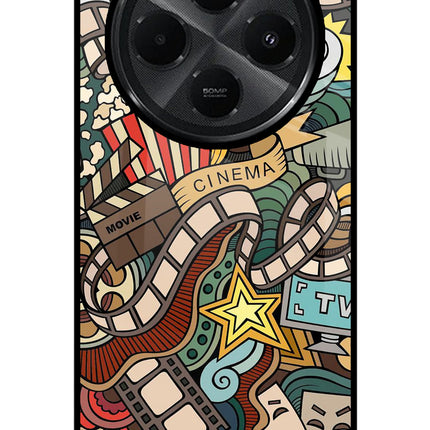 Cinema Abstract Redmi A4 5G Glass Case Back Cover by Casekaro