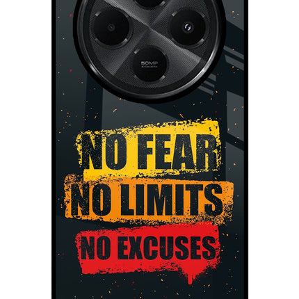 No Fear No Limits No Excuse Redmi A4 5G Glass Case Back Cover by Casekaro