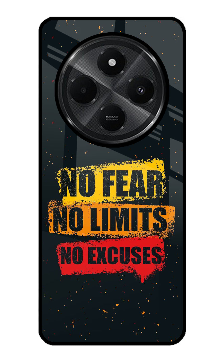 No Fear No Limits No Excuse Redmi A4 5G Back Cover, Glass case