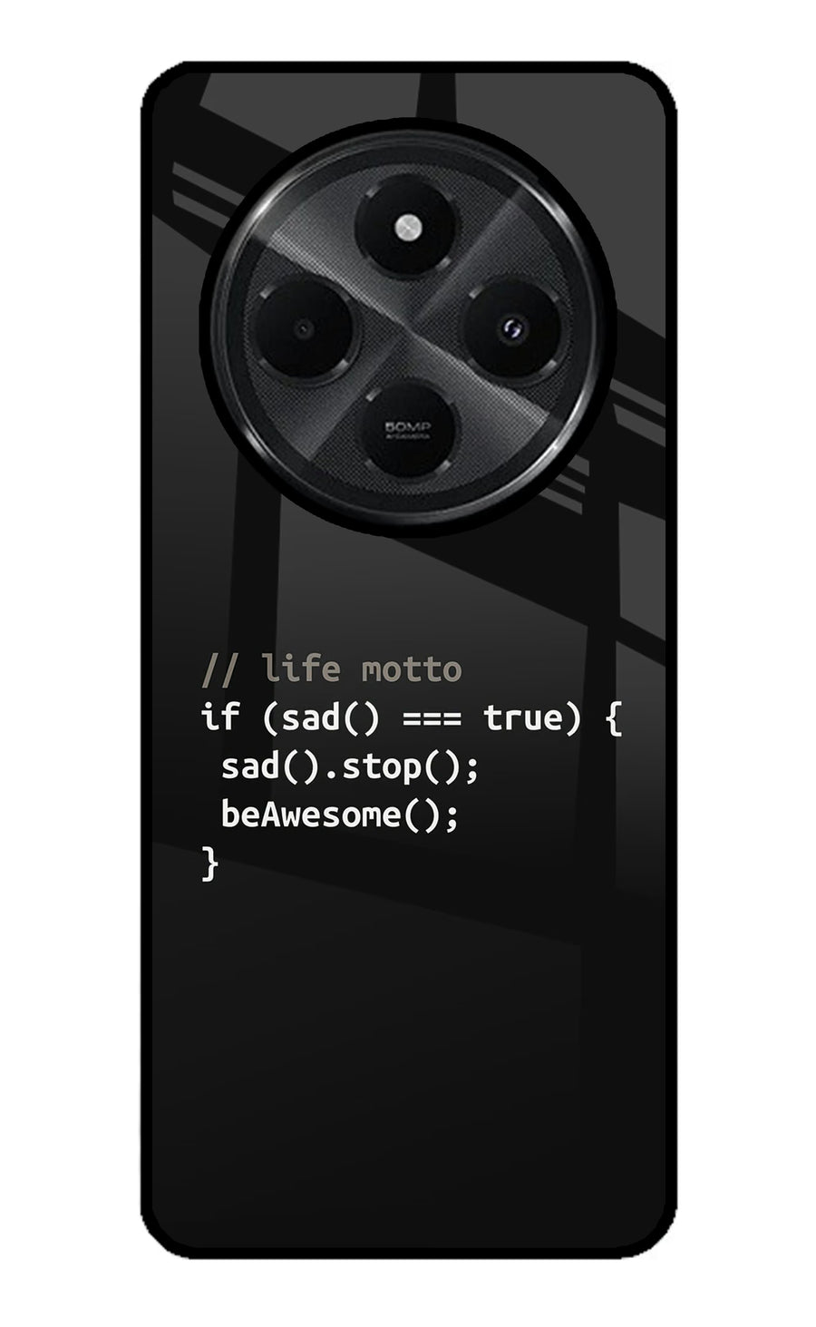 Life Motto Code Redmi A4 5G Back Cover, Glass case