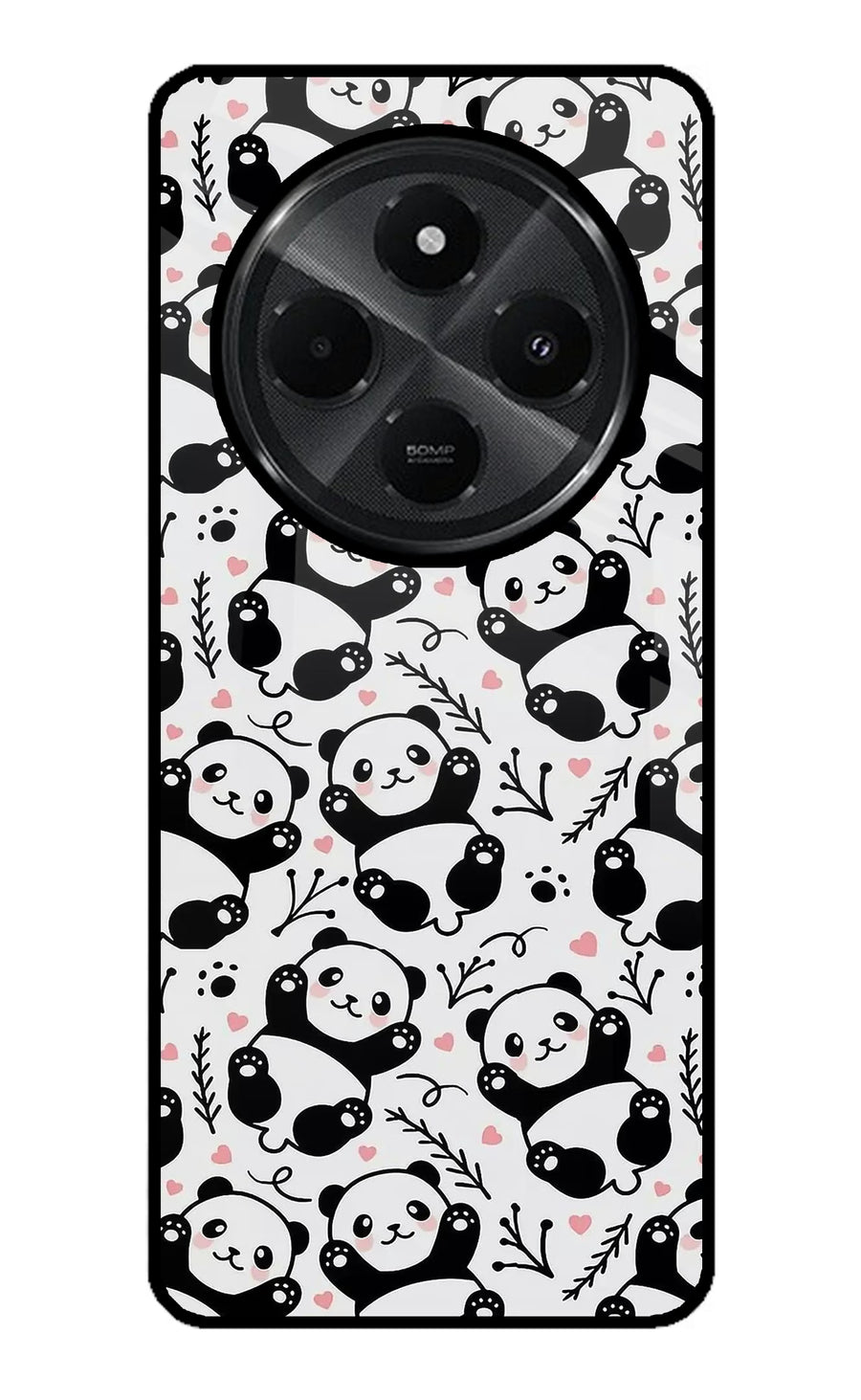 Cute Panda Redmi A4 5G Back Cover, Glass case