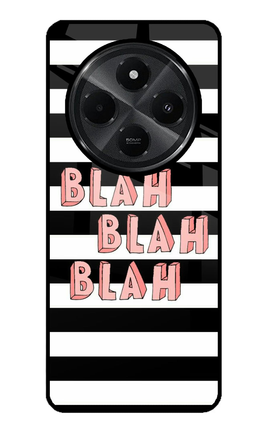 Blah Blah Blah Redmi A4 5G Back Cover, Glass case