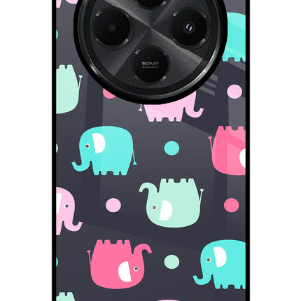 Elephants Redmi A4 5G Glass Case Back Cover by Casekaro