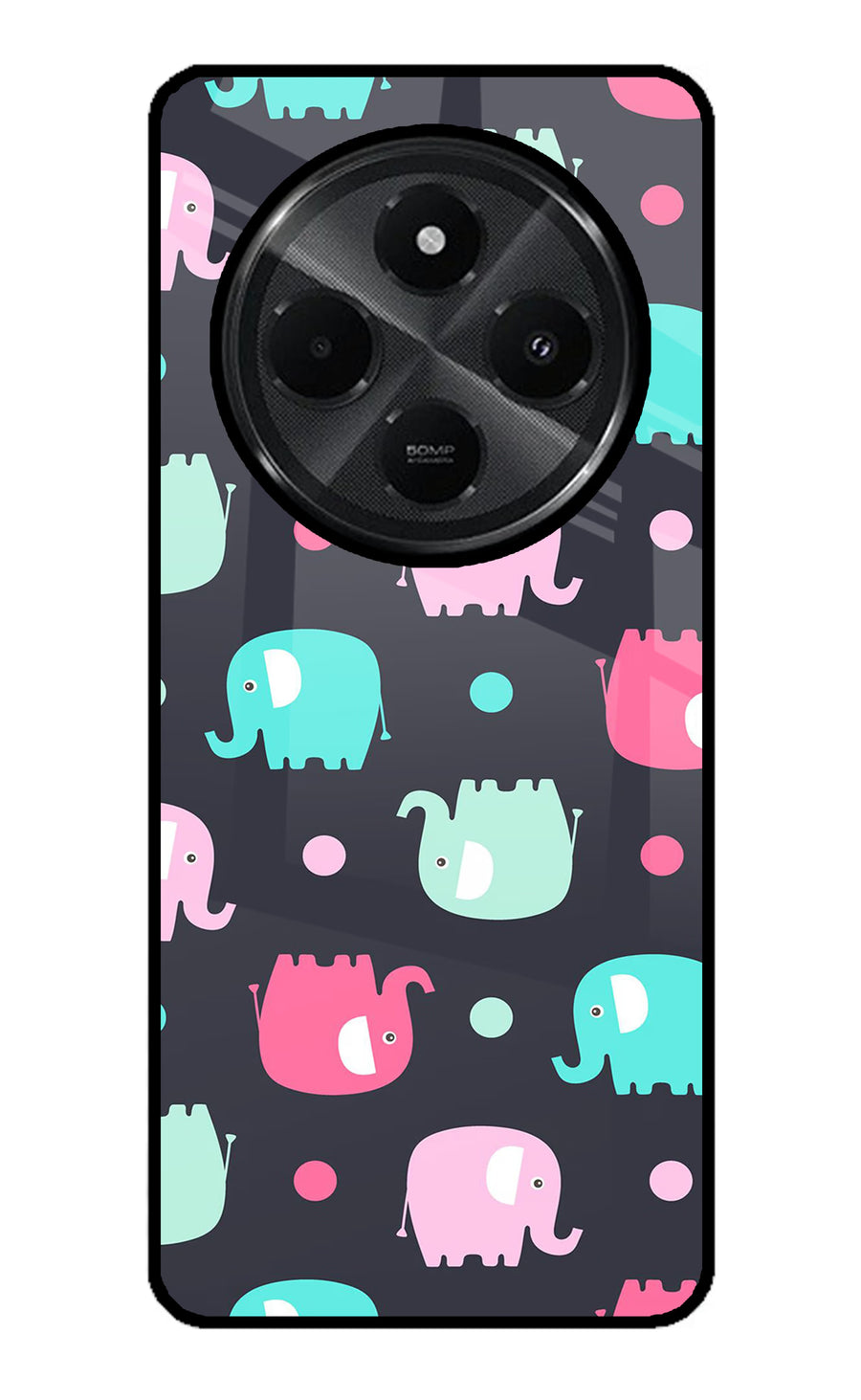 Elephants Redmi A4 5G Back Cover, Glass case