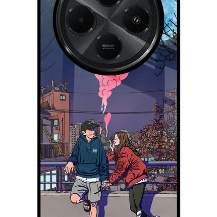 Chilling Couple Redmi A4 5G Glass Case Back Cover by Casekaro