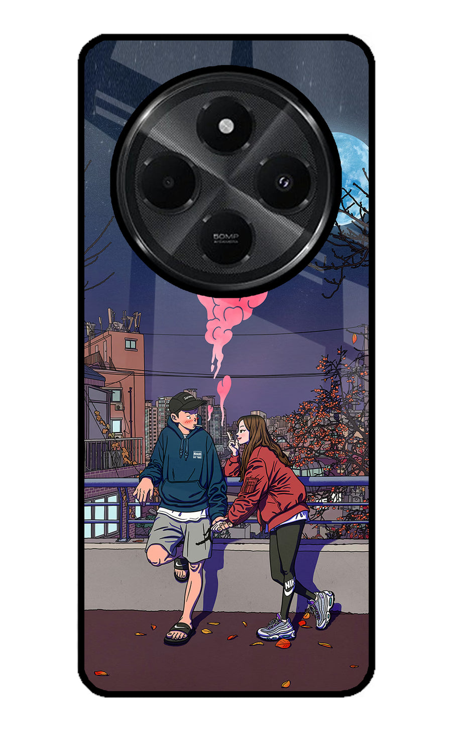 Chilling Couple Redmi A4 5G Back Cover, Glass case