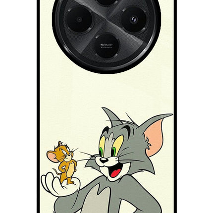 Tom & Jerry Redmi A4 5G Glass Case Back Cover by Casekaro