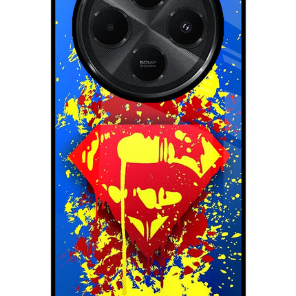 Superman logo Redmi A4 5G Glass Case Back Cover by Casekaro