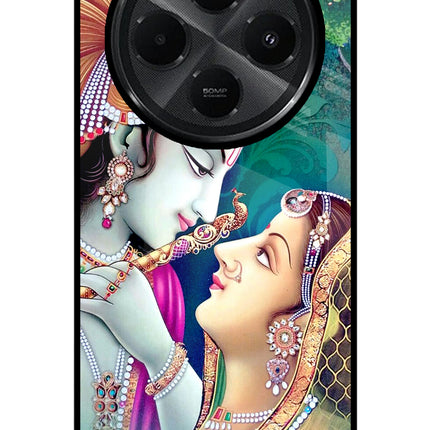 Lord Radha Krishna Redmi A4 5G Glass Case Back Cover by Casekaro