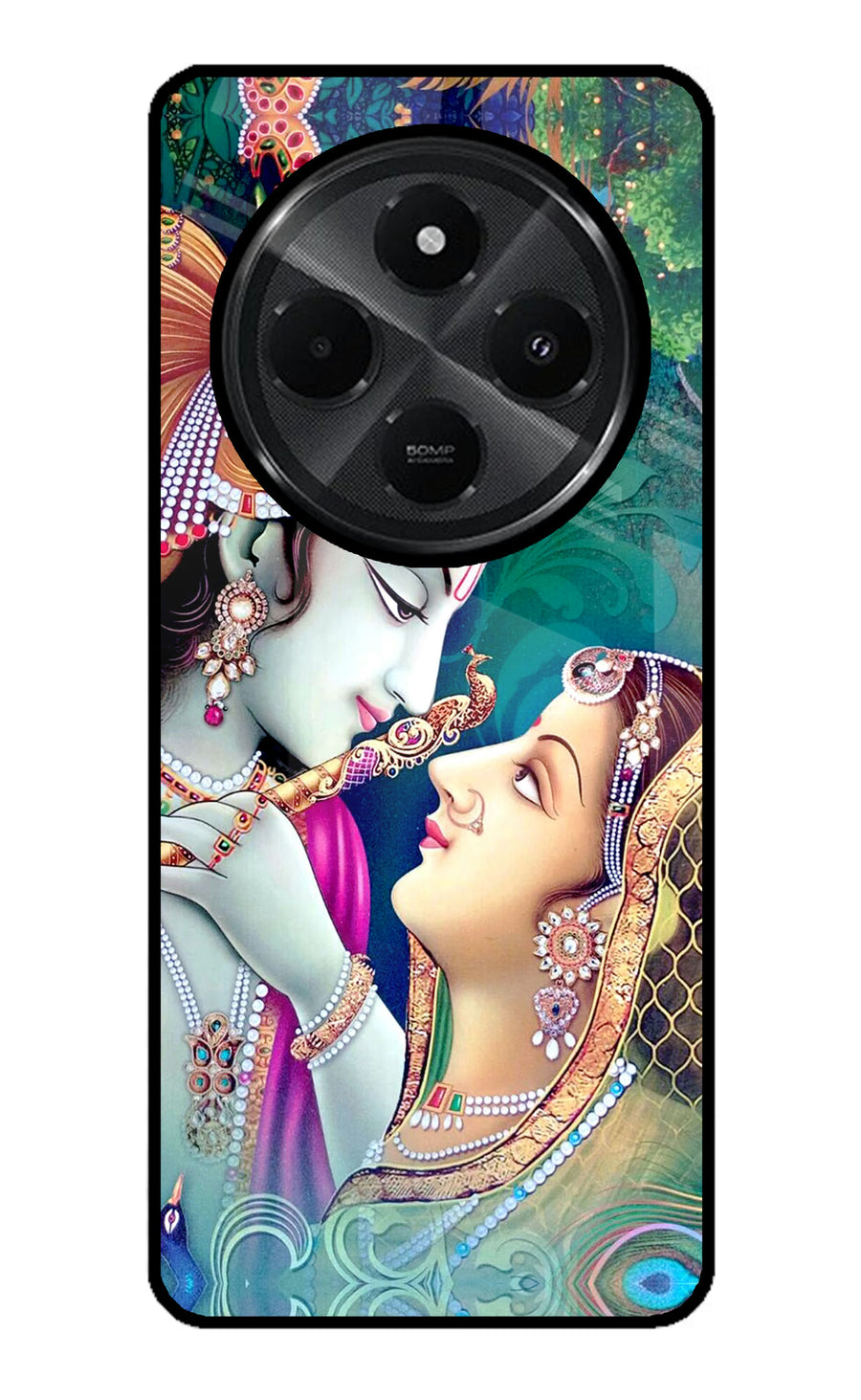 Lord Radha Krishna Redmi A4 5G Back Cover, Glass case
