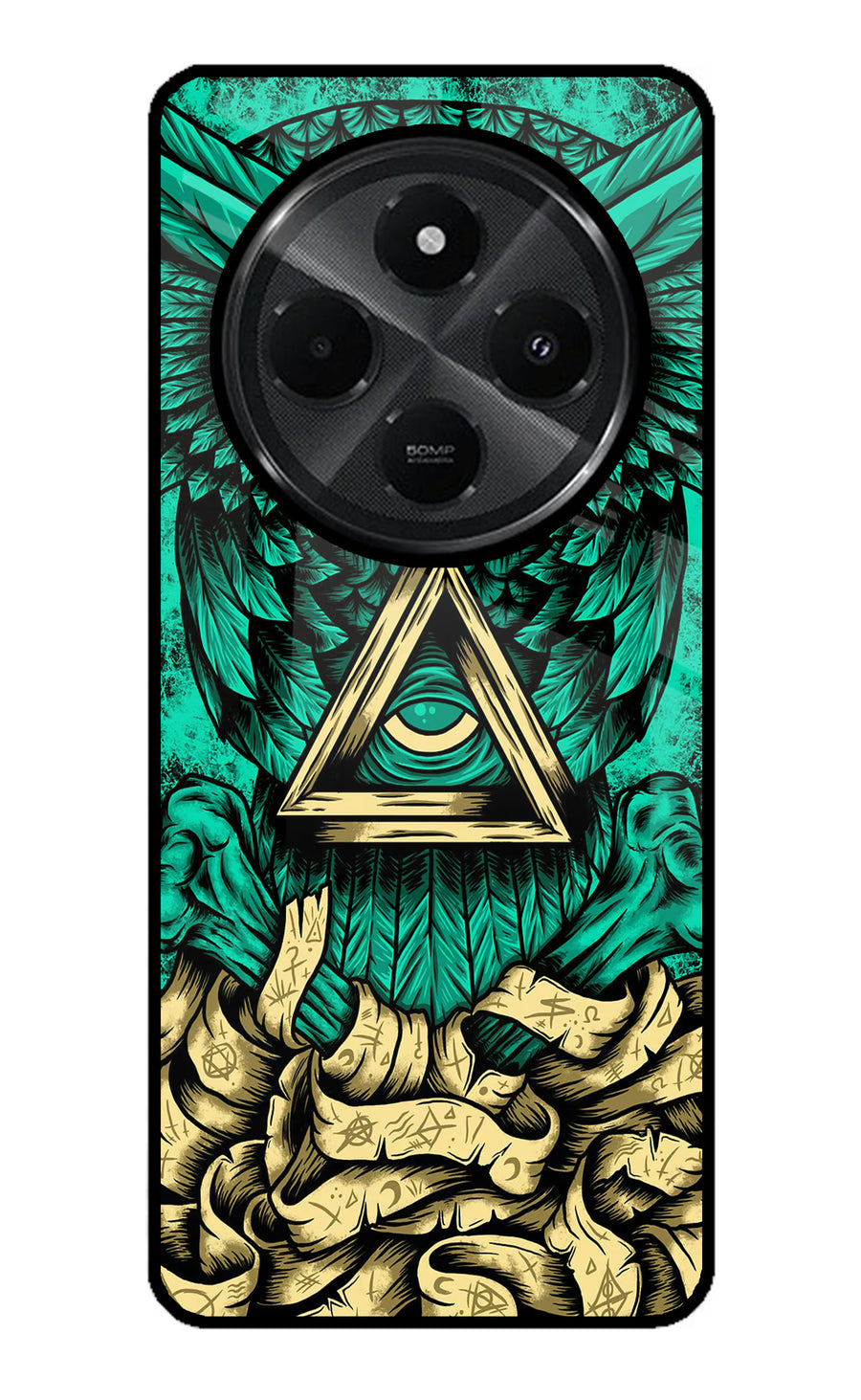 Green Owl Redmi A4 5G Back Cover, Glass case