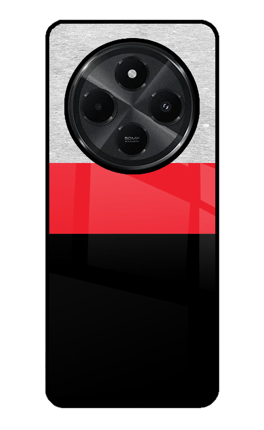 Tri Color Pattern Redmi A4 5G Back Cover, Glass case