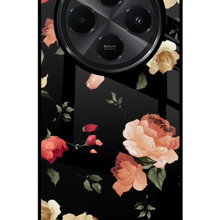 Flowers Redmi A4 5G Glass Case Back Cover by Casekaro