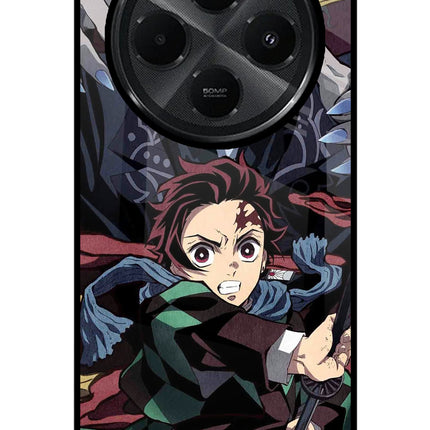 Demon Slayer Redmi A4 5G Glass Case Back Cover by Casekaro