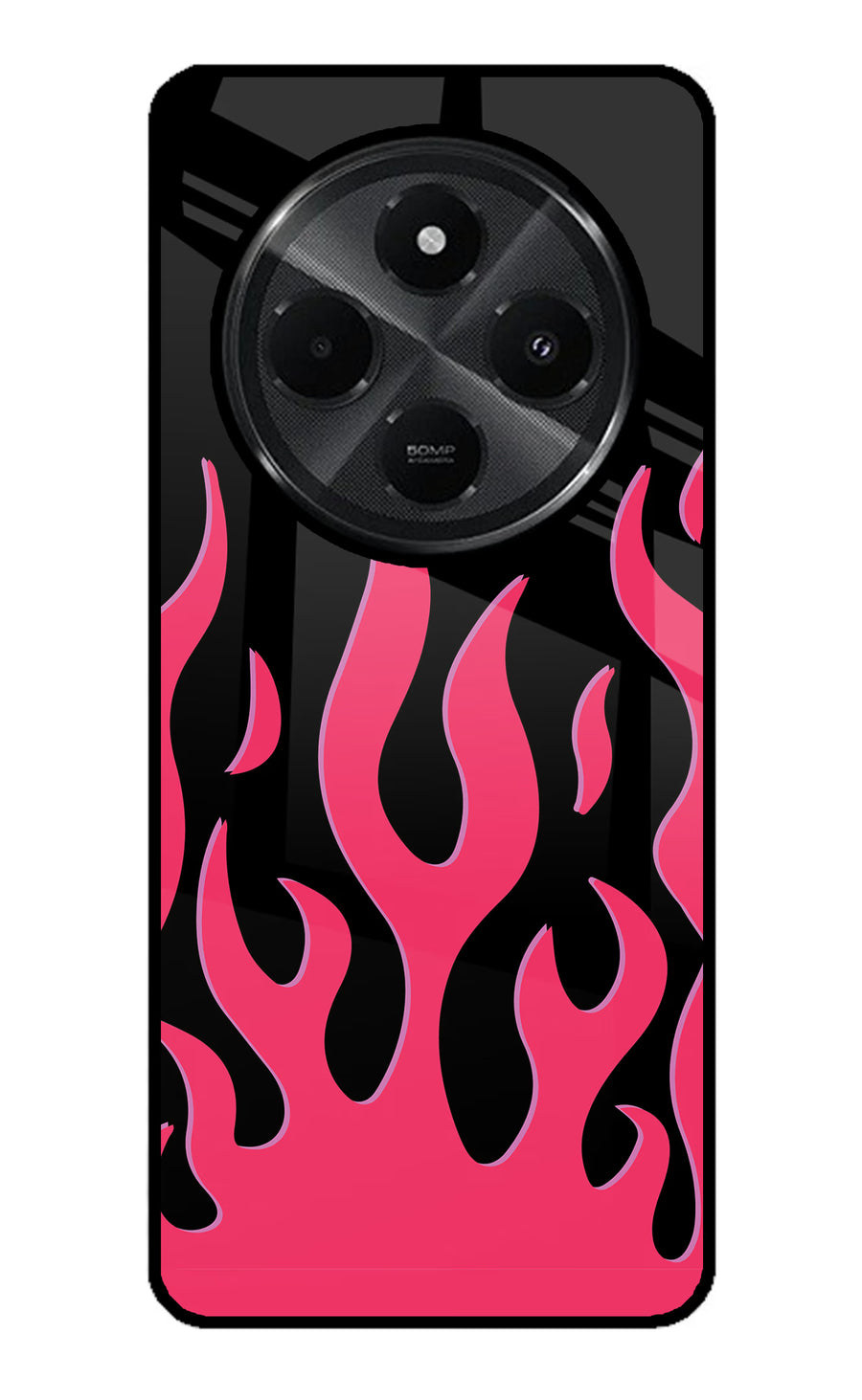 Fire Flames Redmi A4 5G Back Cover, Glass case