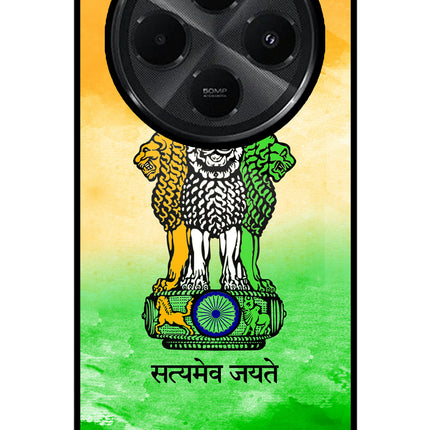 Satyamev Jayate Flag Redmi A4 5G Glass Case Back Cover by Casekaro
