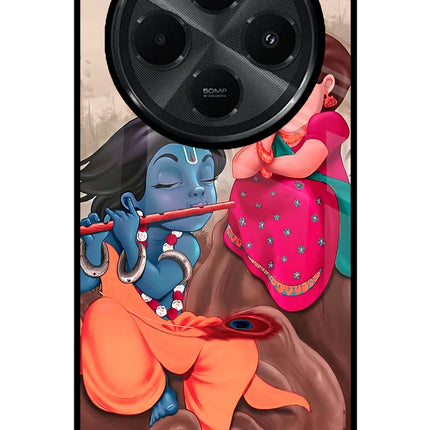 Radhe Krishna Redmi A4 5G Glass Case Back Cover by Casekaro