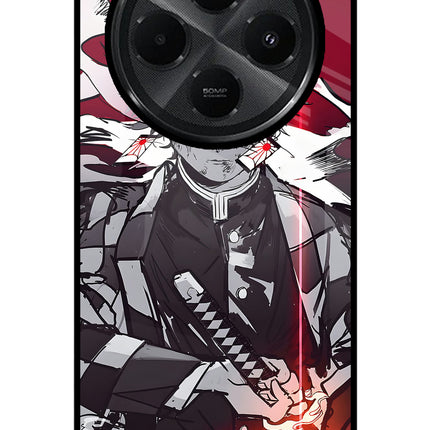 Demon Slayer Redmi A4 5G Glass Case Back Cover by Casekaro