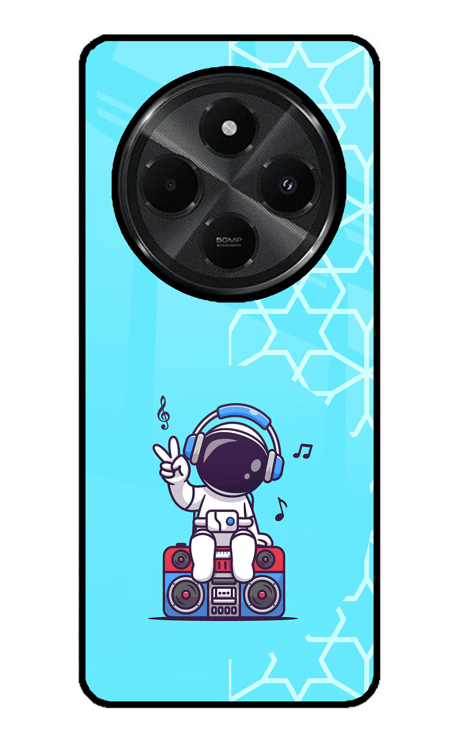 Cute Astronaut Chilling Redmi A4 5G Back Cover, Glass case
