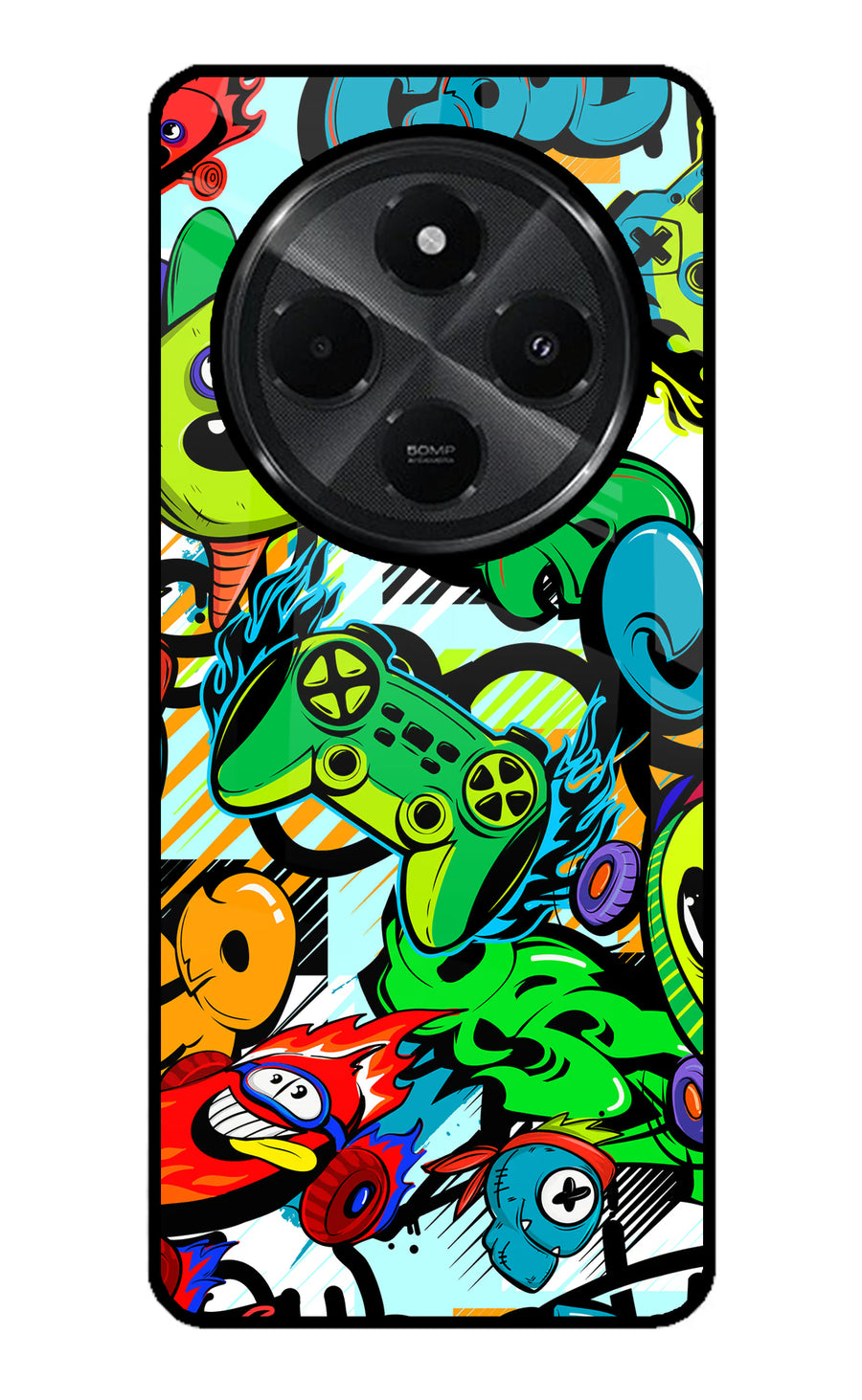 Game Doodle Redmi A4 5G Back Cover, Glass case