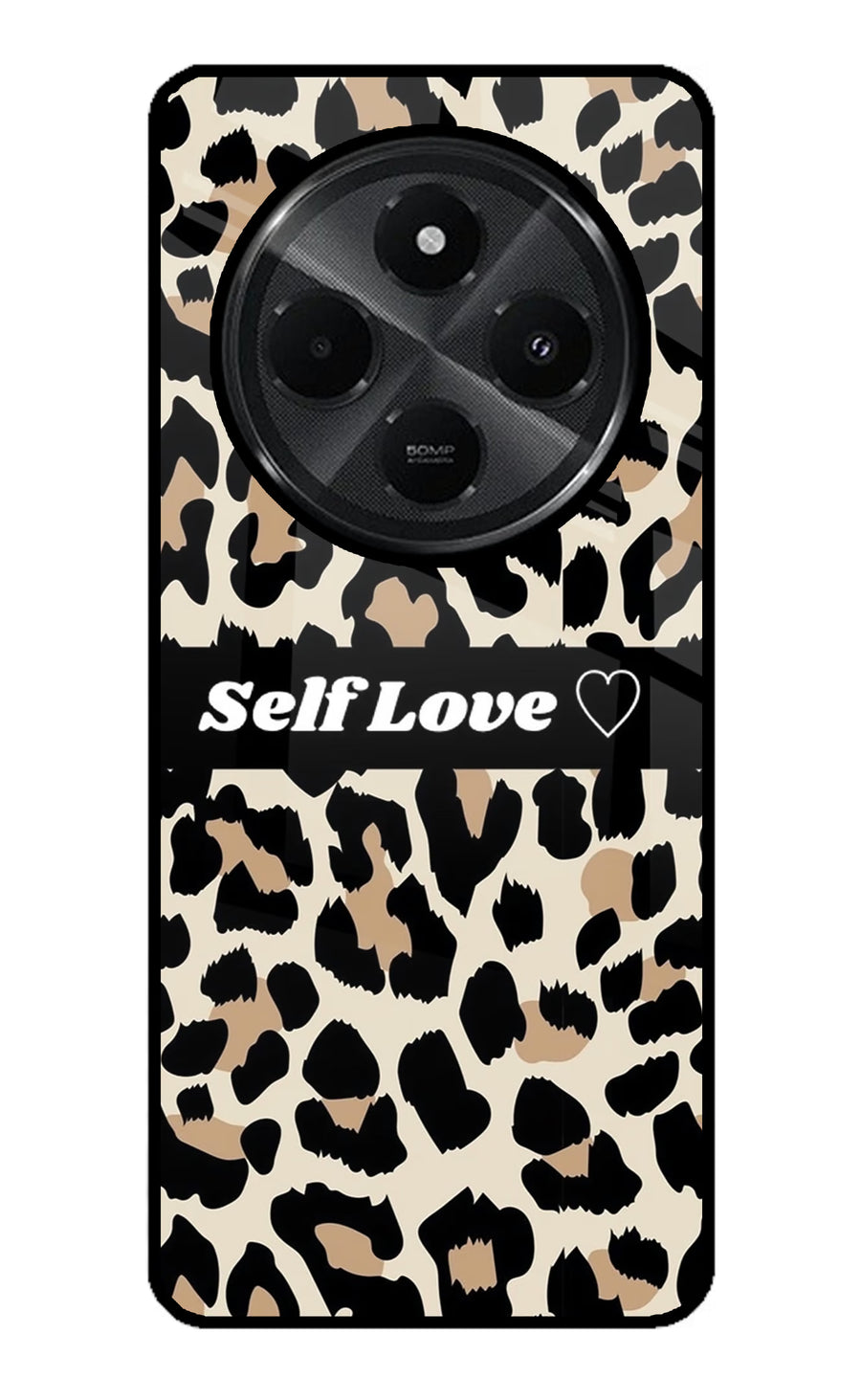 Leopard Print Self Love Redmi A4 5G Back Cover, Glass case