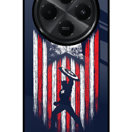 Captain America Marvel Art Redmi A4 5G Glass Case Back Cover by Casekaro