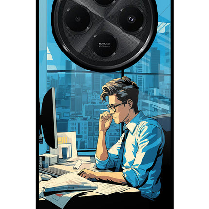 Focused Hustler (AI Generated) Redmi A4 5G Glass Case Back Cover by Casekaro