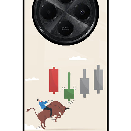 Bull Trading Momentum Redmi A4 5G Glass Case Back Cover by Casekaro