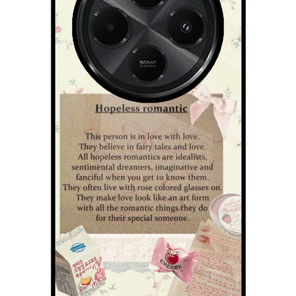 Hopeless Romantic Redmi A4 5G Glass Case Back Cover by Casekaro