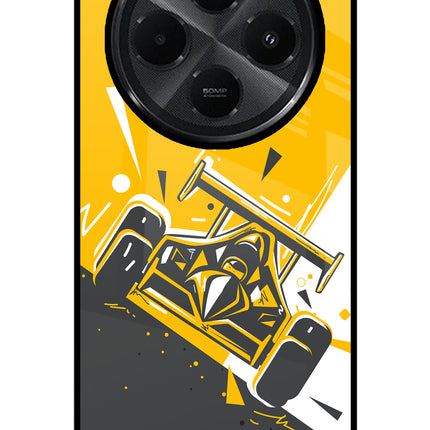 Track King Redmi A4 5G Glass Case Back Cover by Casekaro
