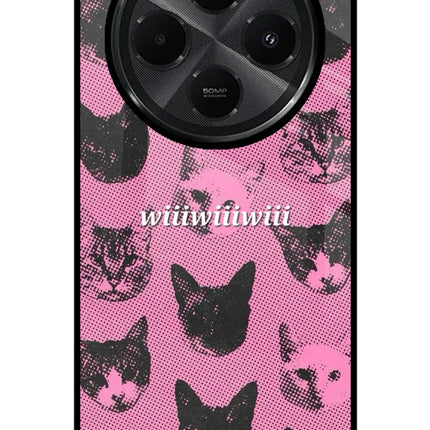 Pink Cats Redmi A4 5G Glass Case Back Cover by Casekaro