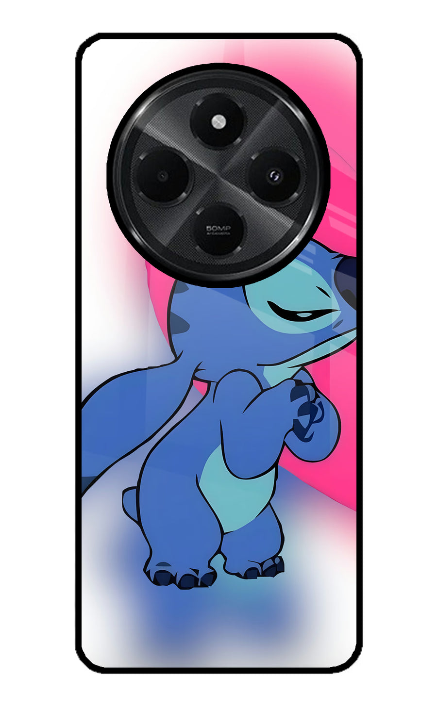 Stitch Hug Redmi A4 5G Back Cover, Glass case