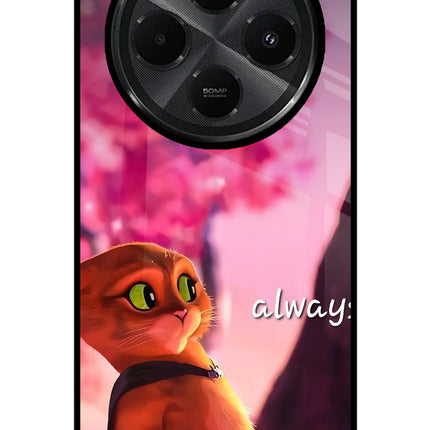 Always Cat Redmi A4 5G Glass Case Back Cover by Casekaro