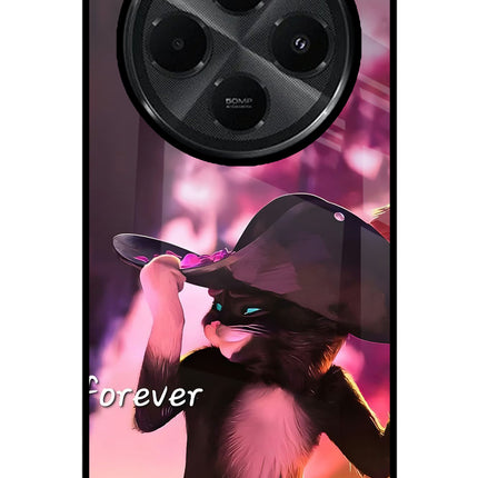 Forever Cat Redmi A4 5G Glass Case Back Cover by Casekaro