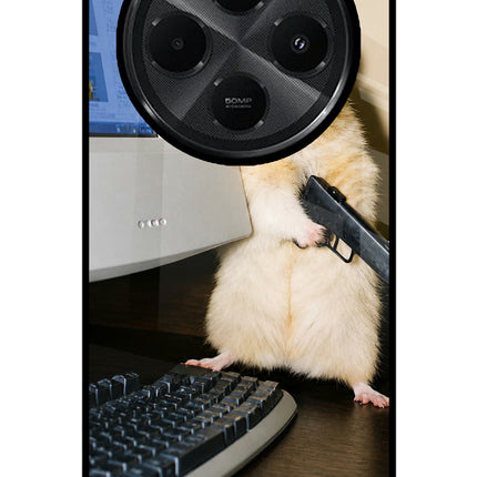 Hacker Hamster Redmi A4 5G Glass Case Back Cover by Casekaro
