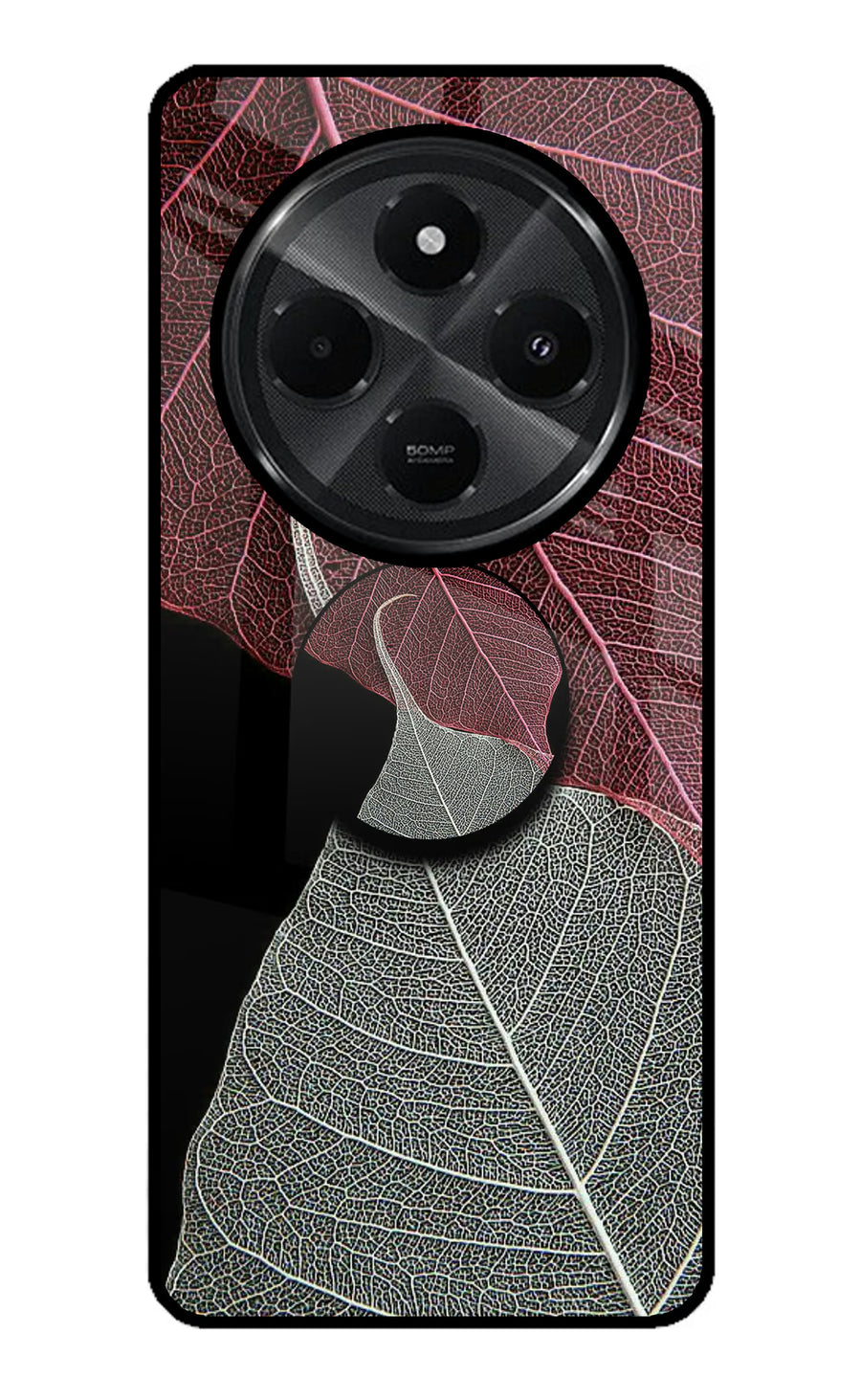 Leaf Pattern Redmi A4 5G Pop Case, Glass case
