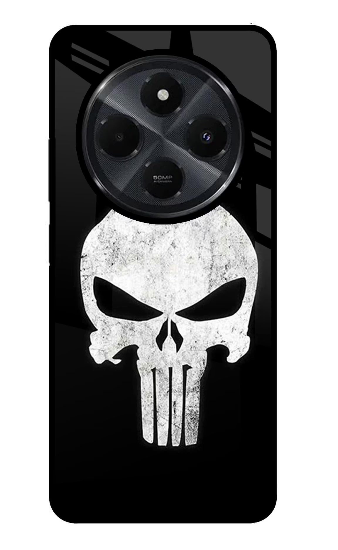 Punisher Skull Redmi 14C 5G Glass Case Back Cover by Casekaro