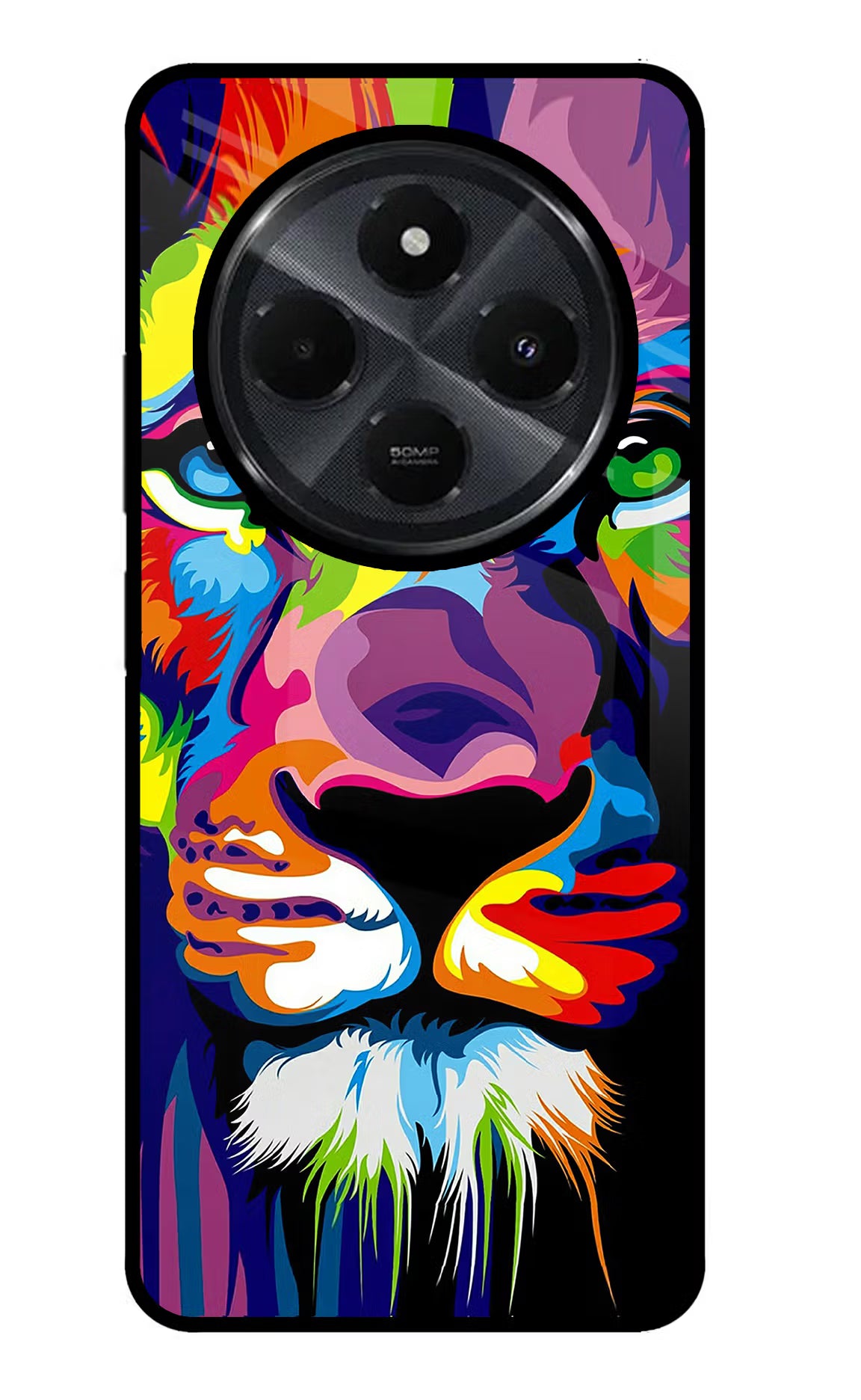 Lion Redmi 14C 5G Glass Case Back Cover by Casekaro