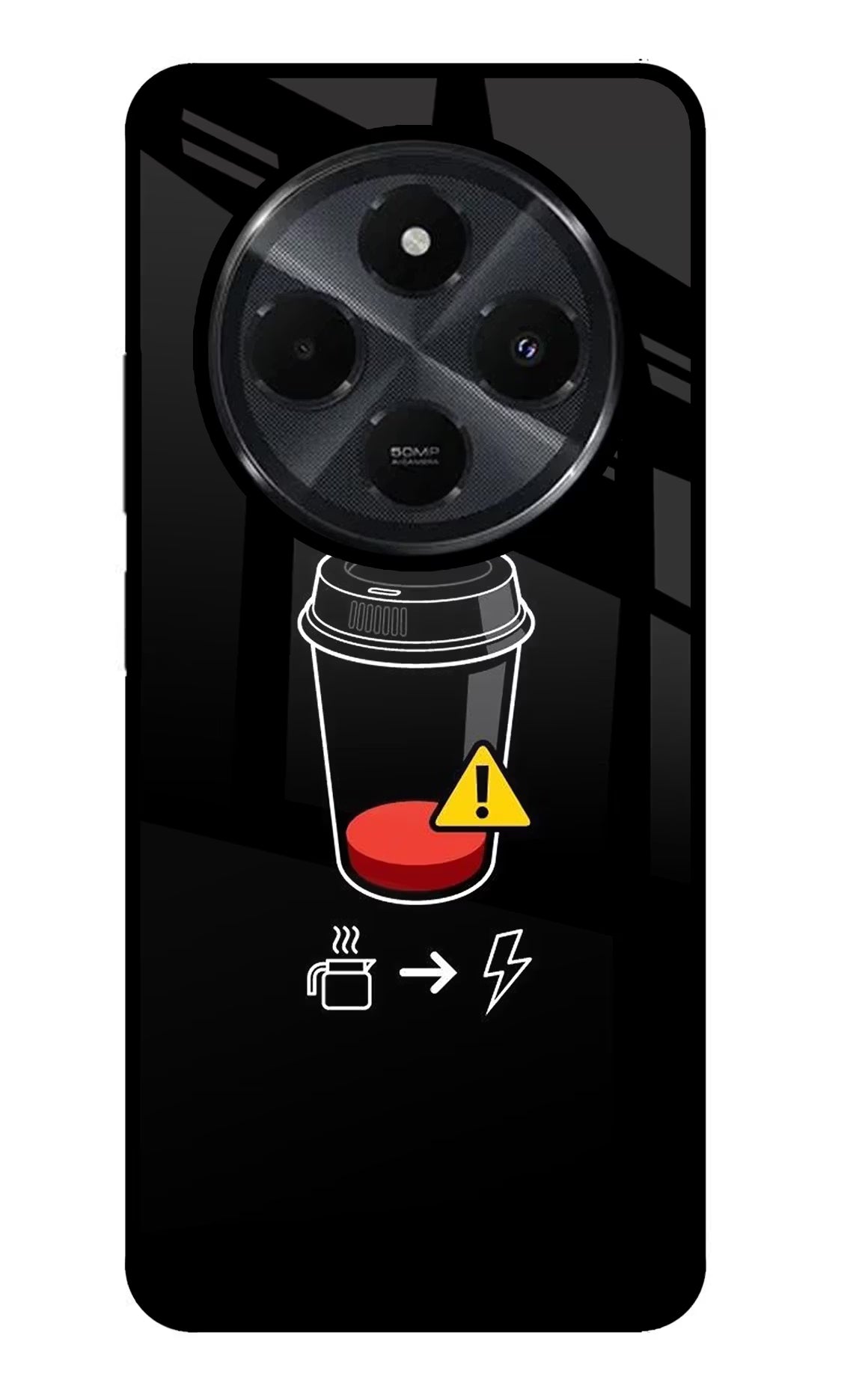 Coffee Redmi 14C 5G Glass Case Back Cover by Casekaro