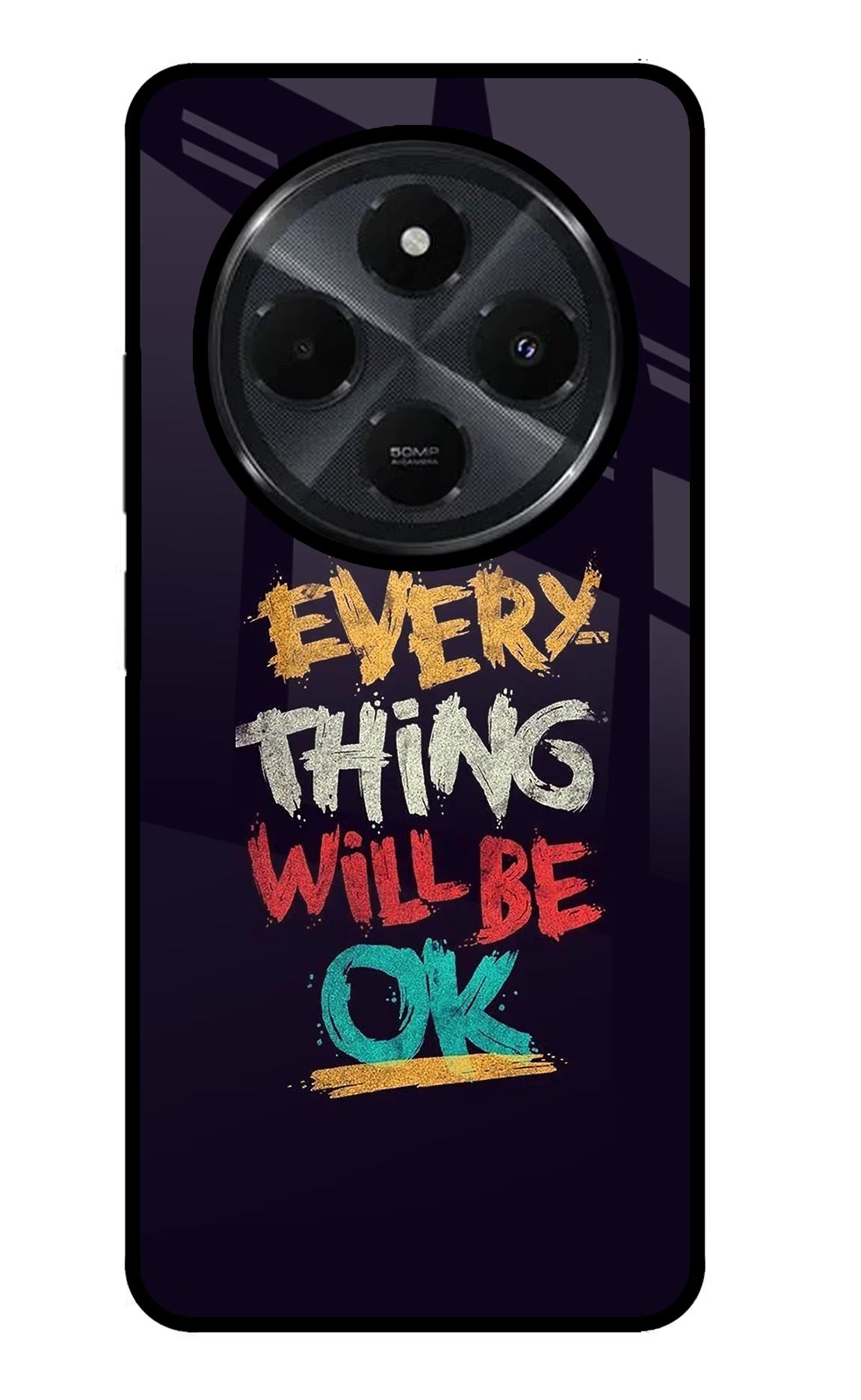 Everything Will Be Ok Redmi 14C 5G Glass Case Back Cover by Casekaro
