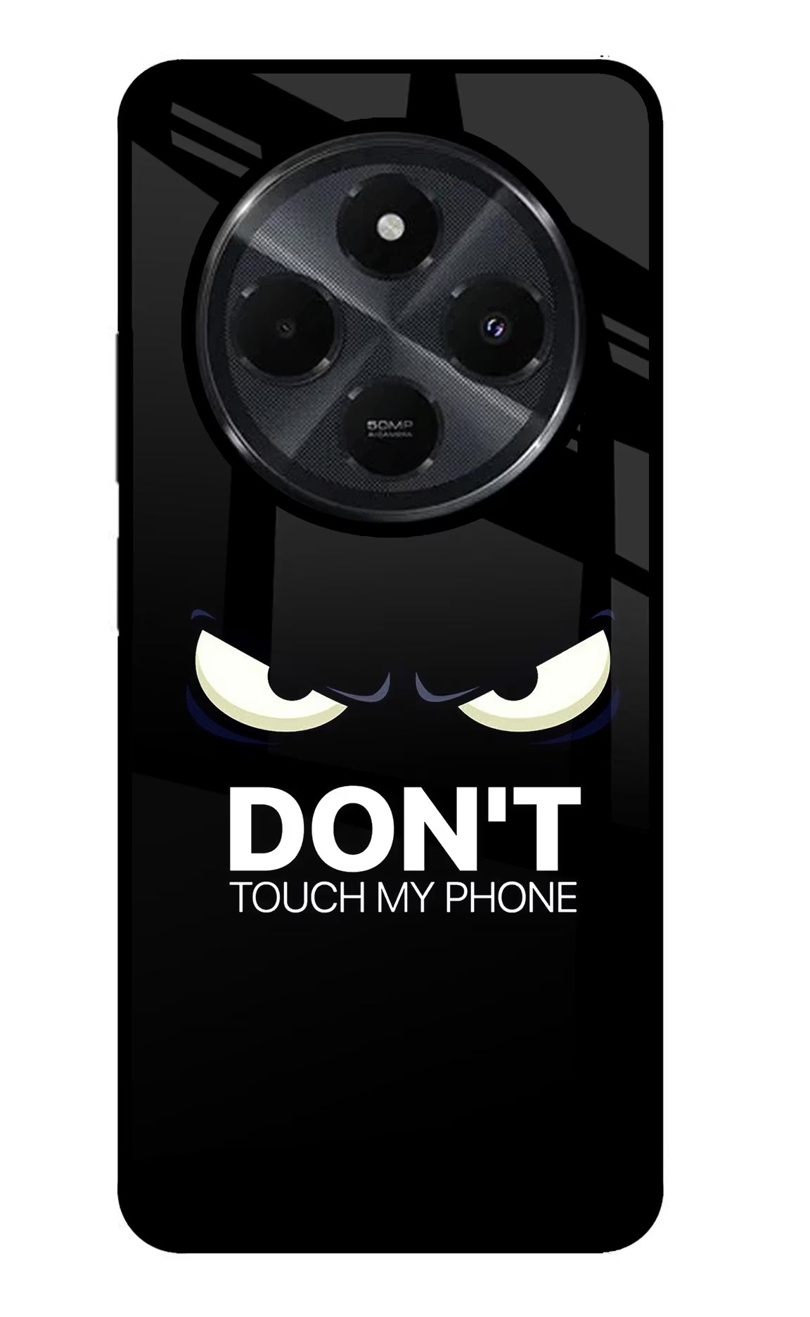 Don'T Touch My Phone Redmi 14C 5G Glass Case Back Cover by Casekaro