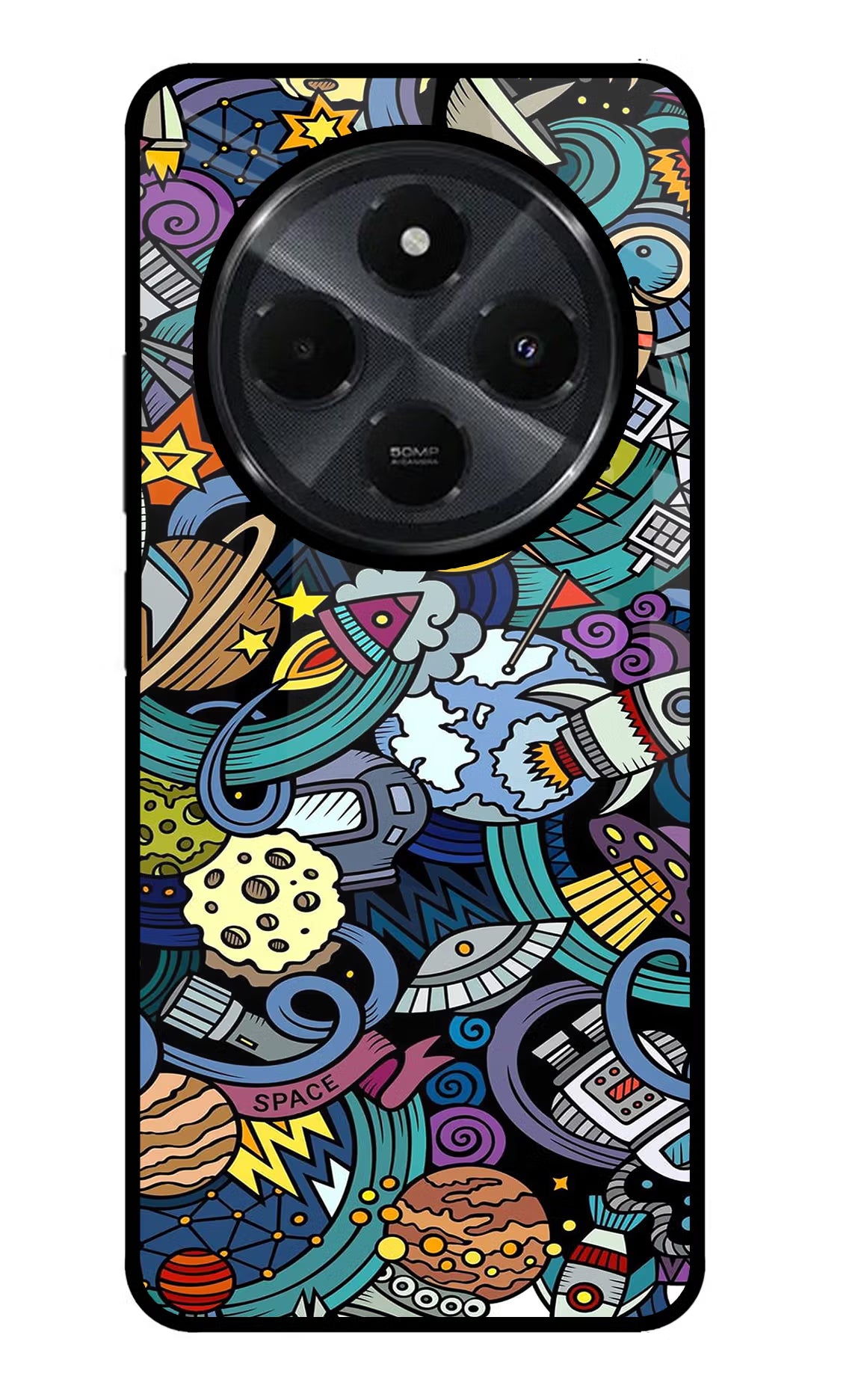 Space Abstract Redmi 14C 5G Glass Case Back Cover by Casekaro