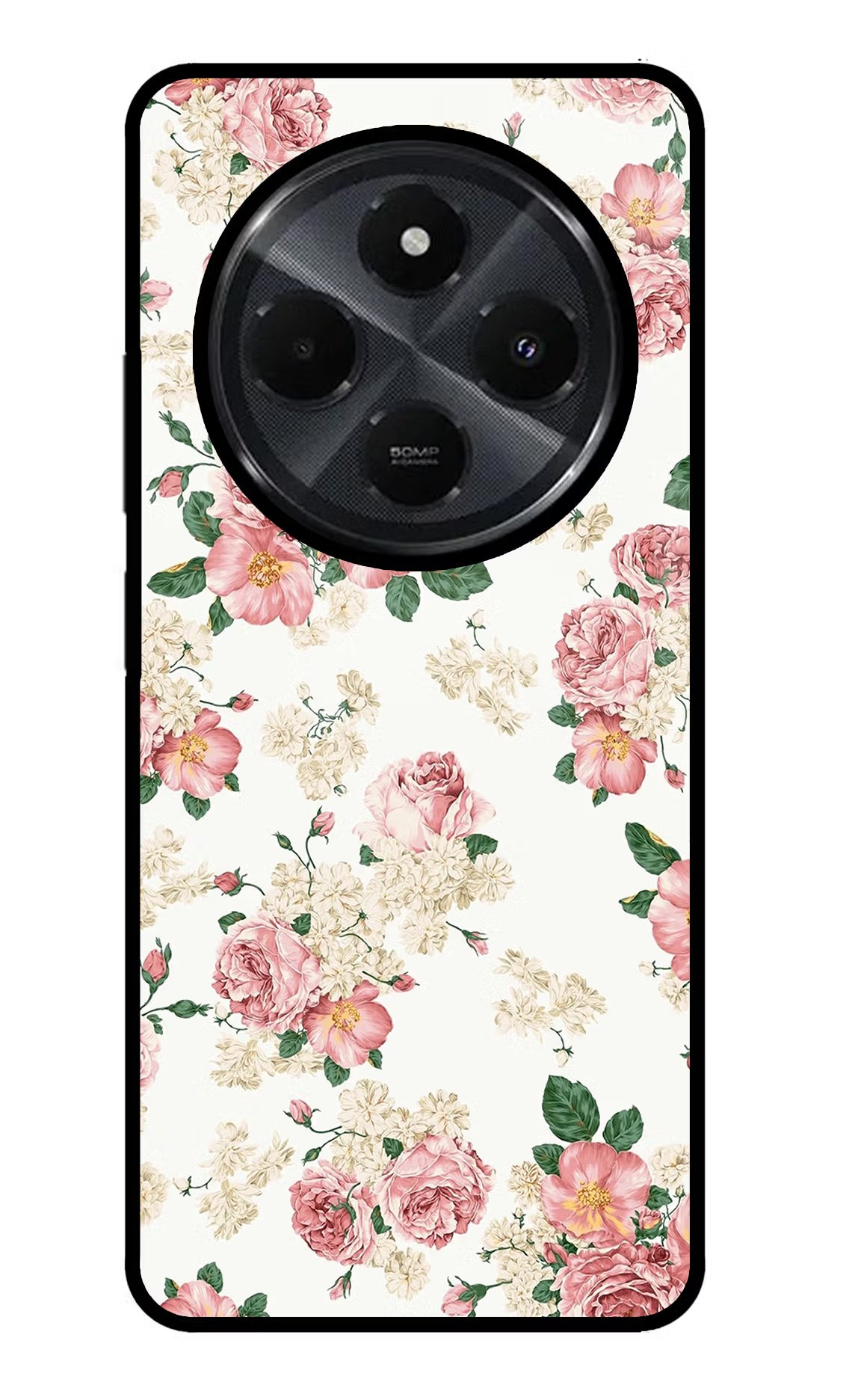 Flowers Redmi 14C 5G Glass Case Back Cover by Casekaro