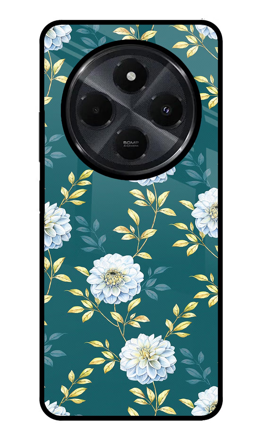 Flowers Redmi 14C 5G Glass Case Back Cover by Casekaro