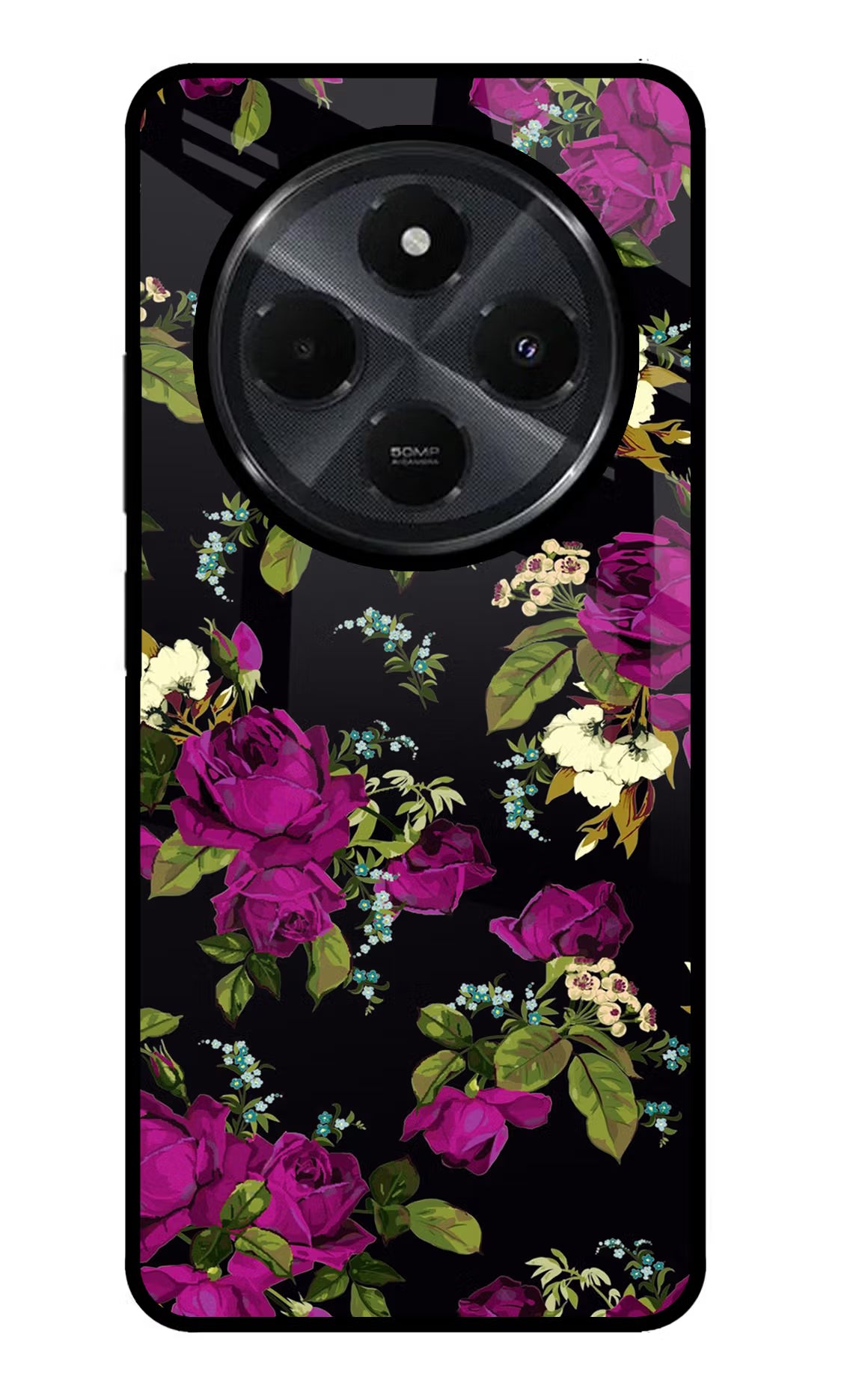 Flowers Redmi 14C 5G Glass Case Back Cover by Casekaro