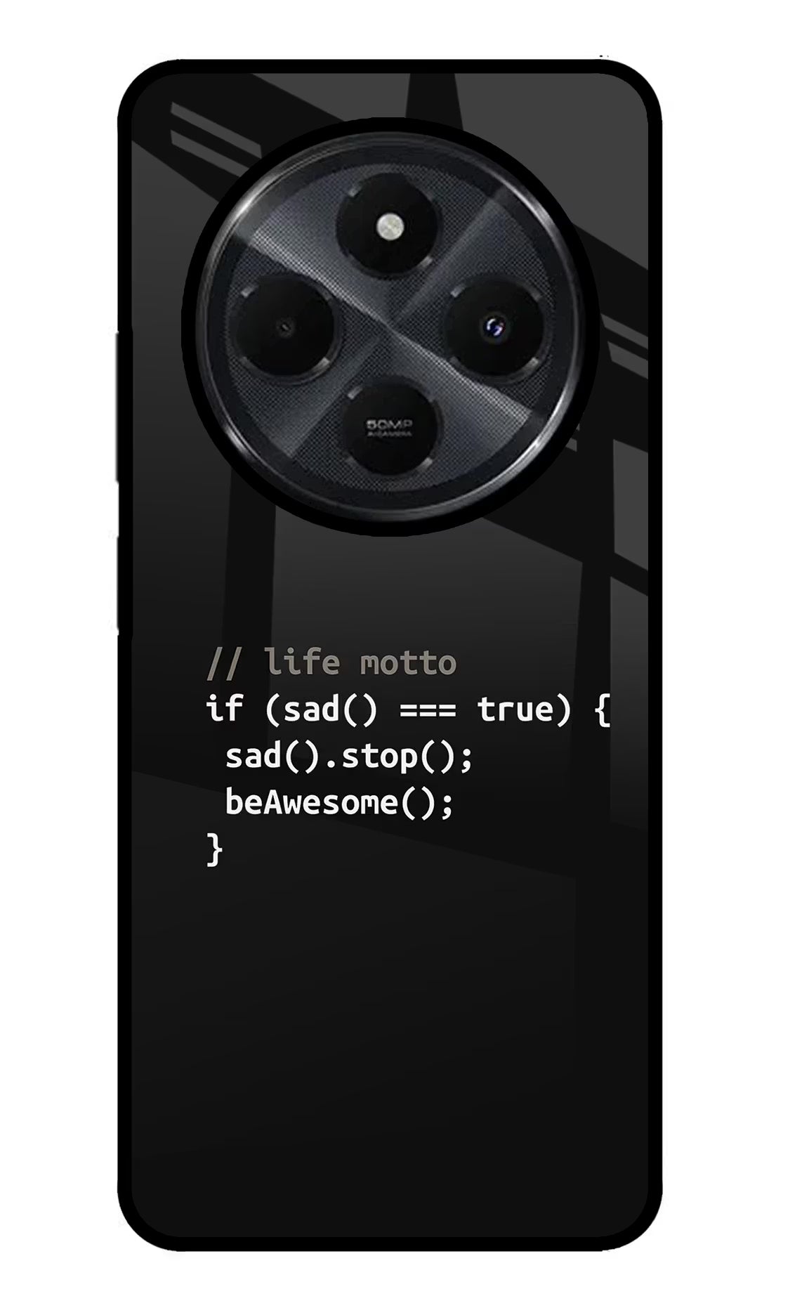Life Motto Code Redmi 14C 5G Glass Case Back Cover by Casekaro