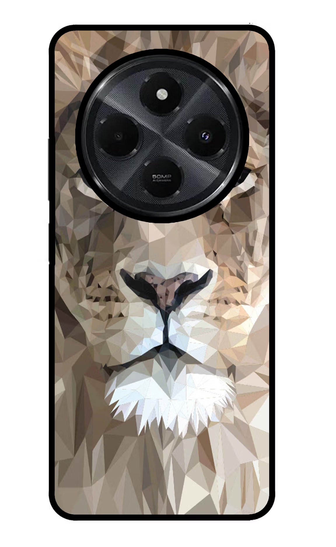 Lion Art Redmi 14C 5G Glass Case Back Cover by Casekaro