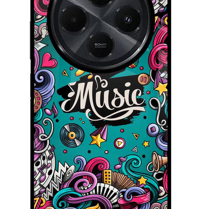 Music Graffiti Redmi 14C 5G Glass Case