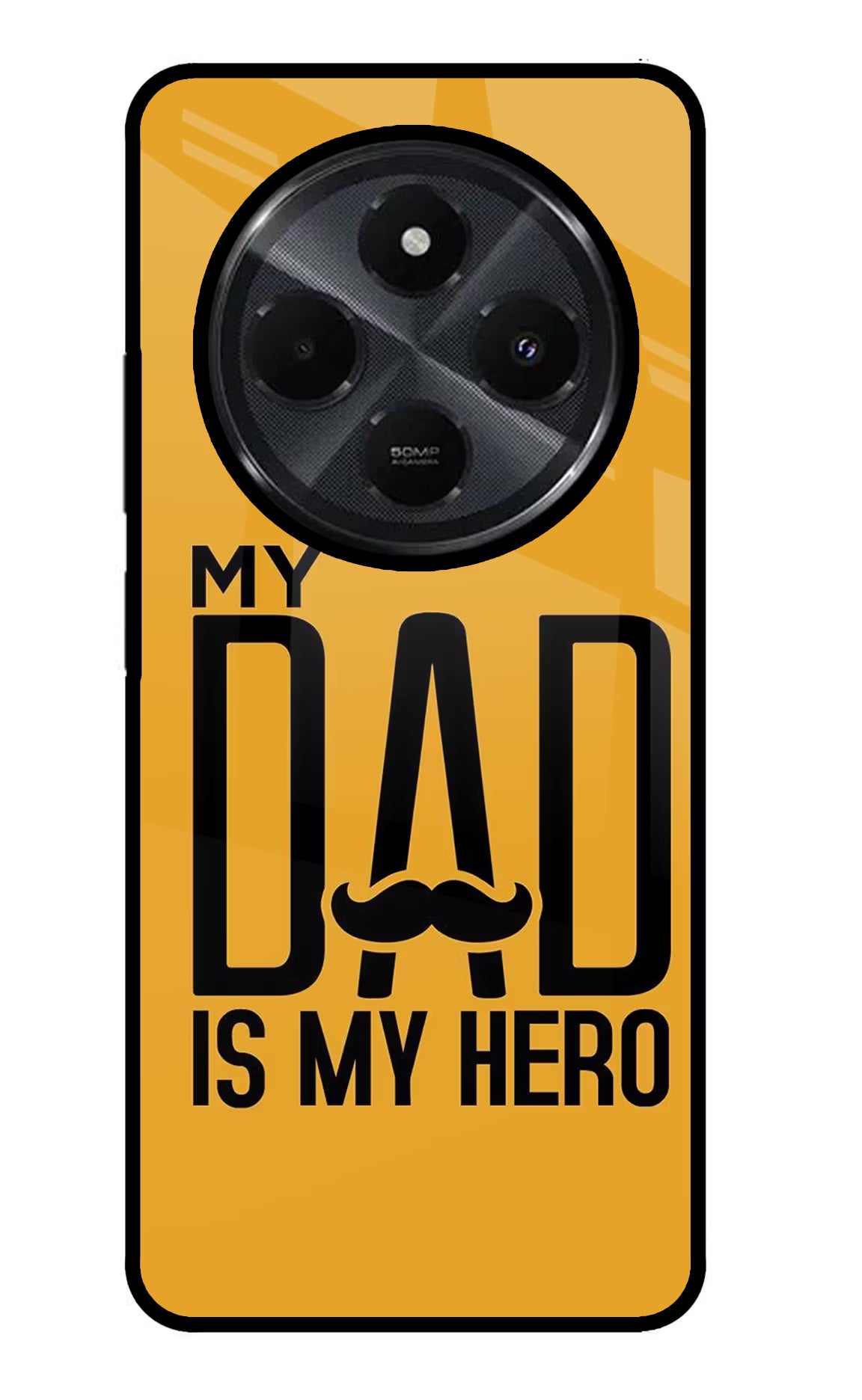 My Dad Is My Hero Redmi 14C 5G Glass Case Back Cover by Casekaro